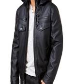 Men's genuine lambskin leather jacket leather motorcycle biker racer style jacket-cl-m218