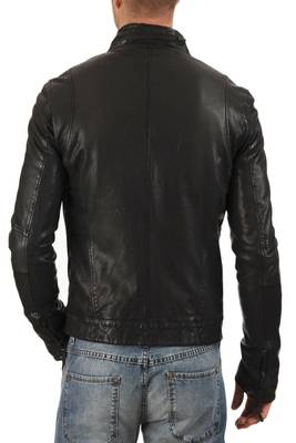 men's genuine lambskin leather biker jacket classic moto zip style authentic classic 2