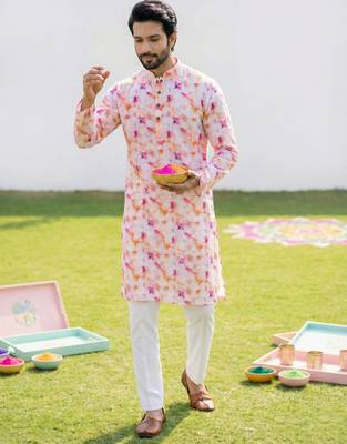 Multi cotton digital print premium designer festive wear kurta trouser set 3