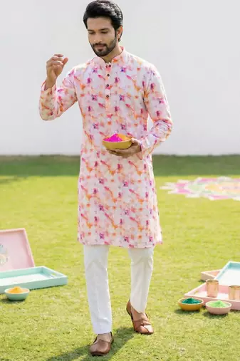 Multi cotton digital print premium designer festive wear kurta trouser set