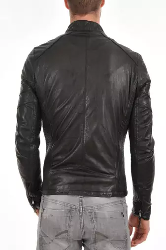 men's genuine lambskin leather biker jacket classic moto zip style authentic timeless