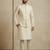 Beige banarasi dupion premium designer festive wear kurta pyjama with jacket set