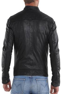 men's genuine lambskin leather biker jacket classic moto zip style authentic distinctive 2