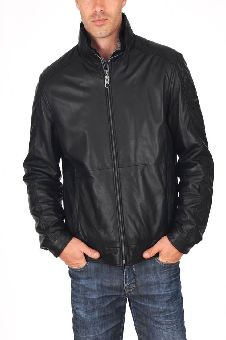 Men's genuine lambskin leather jacket leather motorcycle biker racer style jacket-cl-m227