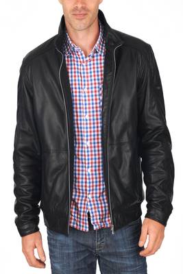 men's genuine lambskin leather biker jacket classic moto zip style authentic luxury 2