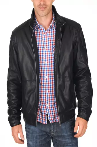 men's genuine lambskin leather biker jacket classic moto zip style authentic luxury