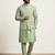 Green banarasi dupion premium designer festive wear kurta pyjama with jacket set