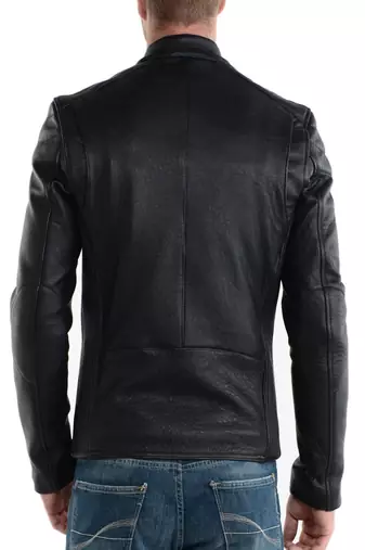 men's genuine lambskin leather biker jacket classic moto zip style authentic elite