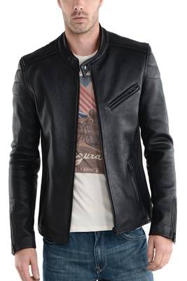men's genuine lambskin leather biker jacket classic moto zip style authentic elite 1