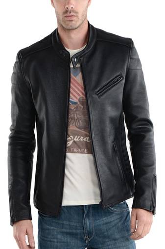 men's genuine lambskin leather biker jacket classic moto zip style authentic elite