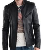 Men's genuine lambskin leather jacket leather motorcycle biker racer style jacket-cl-m229