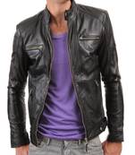 Men's genuine lambskin leather jacket leather motorcycle men's slim fit leather jacket-cl-m230
