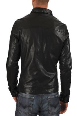 men's genuine lambskin leather biker jacket classic moto zip style authentic signature 2