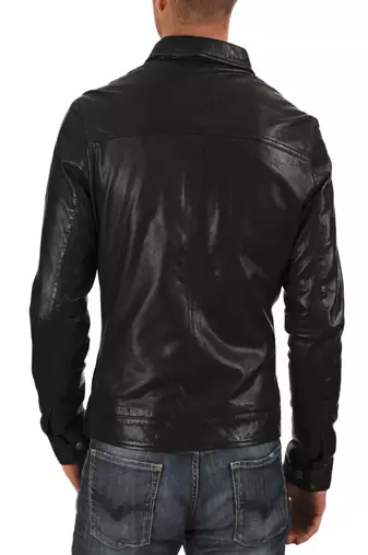 men's genuine lambskin leather biker jacket classic moto zip style authentic signature