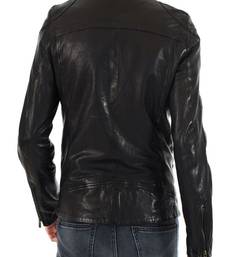 Men's genuine lambskin leather jacket leather moto men's slim fit leather jacket-cl-m234