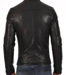 Men's genuine lambskin leather jacket leather moto men's slim fit leather jacket-cl-m238