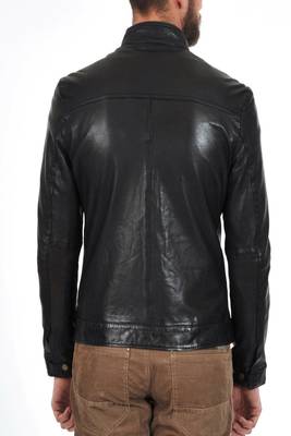 men's genuine lambskin leather biker jacket classic zip up style authentic 2