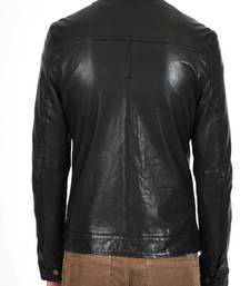 Men's genuine lambskin leather jacket leather moto men's slim fit leather jacket-cl-m239