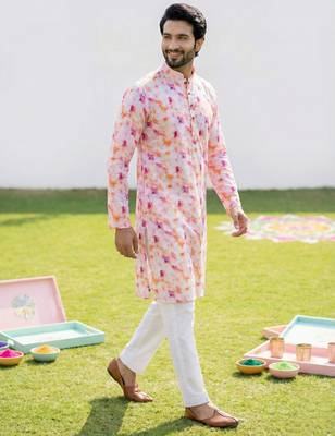 Multi cotton digital print premium designer festive wear kurta trouser set 4