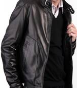 men's genuine lambskin leather biker jacket classic zip up style genuine