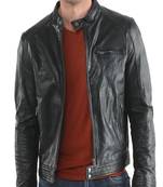 men's genuine lambskin leather biker jacket classic zip up style superior
