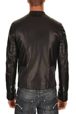 men's genuine lambskin leather biker jacket classic zip up style elegant 2
