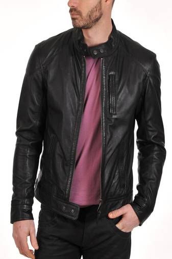 Men's genuine lambskin leather jacket leather moto men's slim fit leather jacket-cl-m245