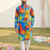 Multi cotton digital print premium designer festive wear kurta trouser set