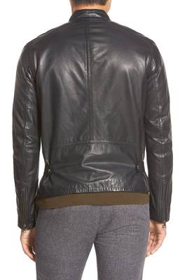 men's genuine lambskin leather biker jacket classic zip up style timeless 2
