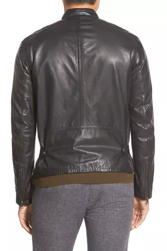 men's genuine lambskin leather biker jacket classic zip up style timeless