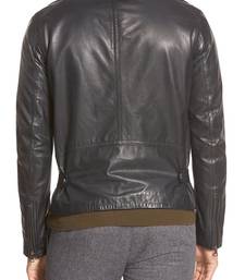 Men's genuine lambskin leather jacket leather moto men's slim fit leather jacket-cl-m248