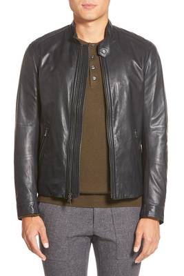 men's genuine lambskin leather biker jacket classic zip up style timeless 1