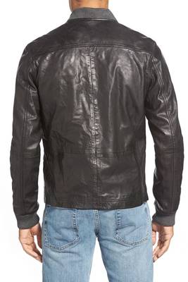 men's genuine lambskin leather biker jacket classic zip up style distinctive 2