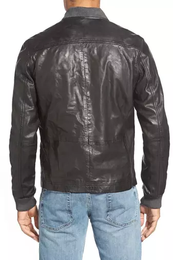 men's genuine lambskin leather biker jacket classic zip up style distinctive