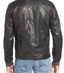 Men's genuine lambskin leather jacket leather moto men's slim fit leather jacket-cl-m249