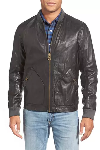 men's genuine lambskin leather biker jacket classic zip up style distinctive