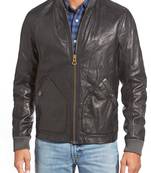 men's genuine lambskin leather biker jacket classic zip up style distinctive