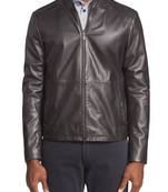 men's genuine lambskin leather biker jacket classic zip up style luxury