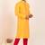 Yellow banarsi dhupion  silk-thread work premium designer festive wear kurta pyjama set