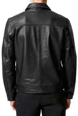 men's genuine lambskin leather biker jacket classic zip up style deluxe 2