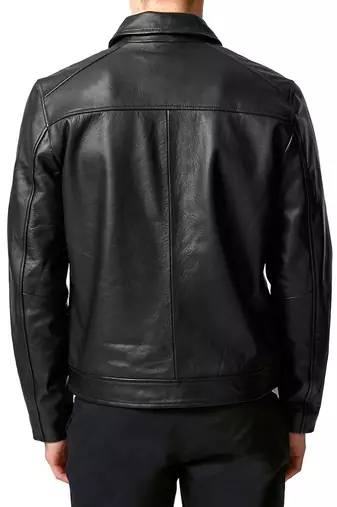 men's genuine lambskin leather biker jacket classic zip up style deluxe