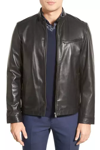 men's genuine lambskin leather biker jacket classic zip up style select