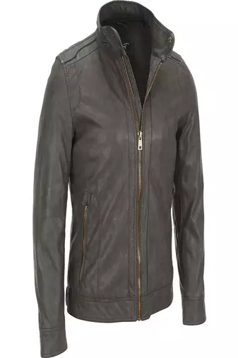 men's genuine lambskin leather biker jacket classic zip up style signature