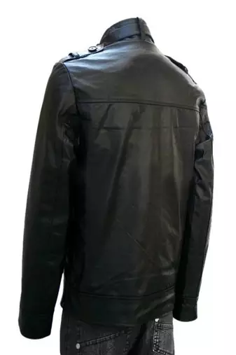 men's genuine lambskin leather biker jacket classic zip up style unique