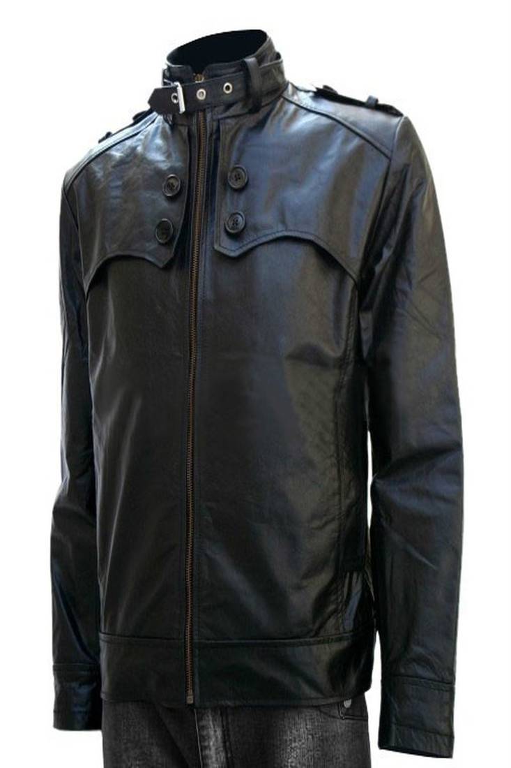 Men's genuine lambskin leather jacket leather moto men's slim fit leather jacket-cl-m257