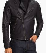 men's genuine lambskin leather biker jacket classic zip up style special