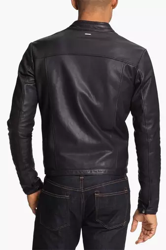 men's genuine lambskin leather biker jacket classic zip up style special