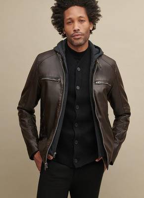 men's black lambskin leather jacket classic zip up style premium advanced 1