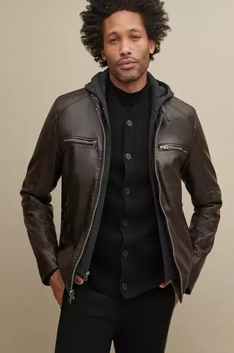 men's black lambskin leather jacket classic zip up style premium advanced