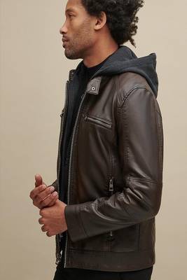 men's black lambskin leather jacket classic zip up style premium advanced 3
